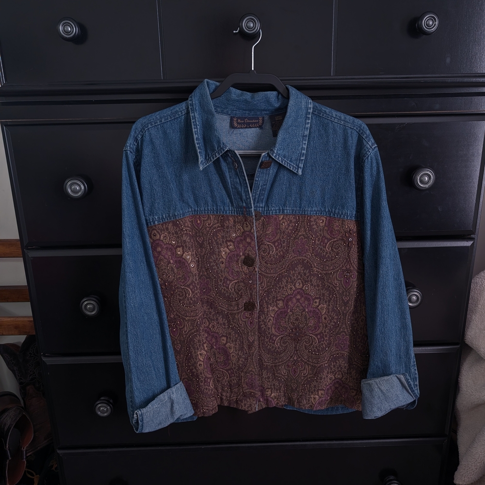 New Directions Blue Denim Shirt